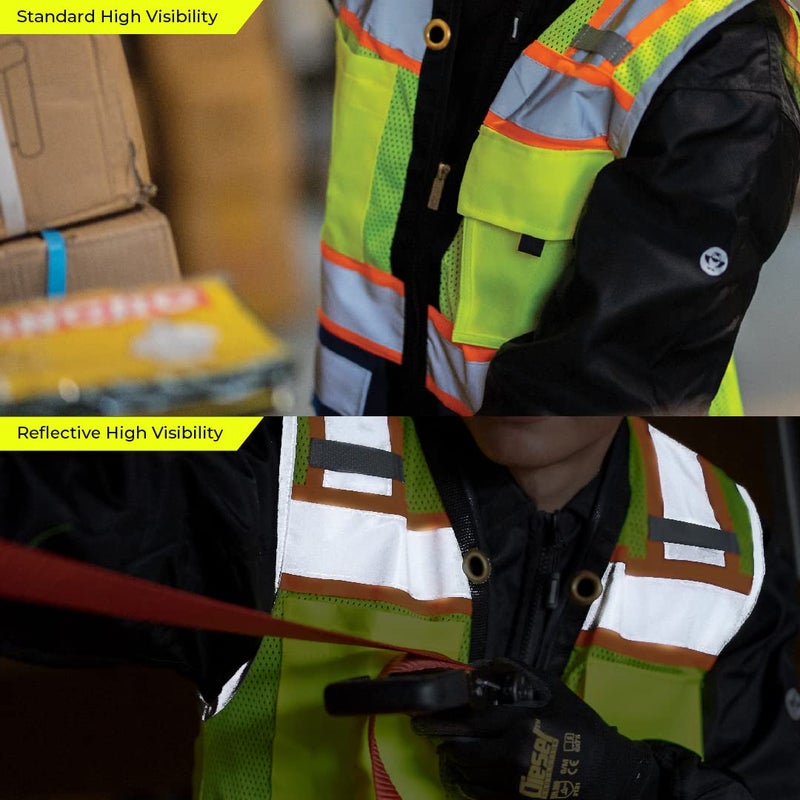 ShineBright Shine Bright Safety Vest - High Visibility with Reflective Straps and Pockets â€“ Premium, Soft, Durable, and Breathable â€“ ANSI CLASS 2 (Size Large, Black) - Image 5